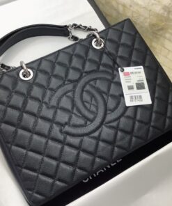 Chanel Classic Tote Bag Silver Hardware Black For Women 13.3in/34cm
