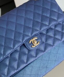 Chanel Classic Handbag 26cm Blue For Women A01112