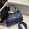 Dolce Gabbana Small Sicily Bag In Dauphine Blue For Women 7.5in/19cm DG BB7116A100180648