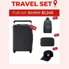 Travel Set: Louis Vuitton Horizon 55 Suitcase + Louis Vuitton Avenue Sling Bag + Louis Vuitton Toilet Pouch + Chanel Cap Black