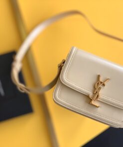 Saint Laurent Solferino Small Satchel Bag Beige In Box With Gold Hardware 7.4in/19cm YSl 6343060SX0W9207