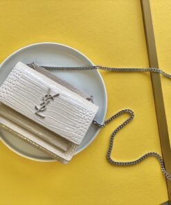 Saint Laurent Sunset Chain Bag With Silver Hardware For Women 7.4in/19cm YSL 533026DND1N9207