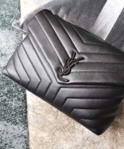 Saint Laurent Lou Lou Medium Chain Bag Black For Women 12.6in/32cm YSL 574946DV7281000