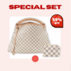 Special Set Louis Vuitton: Artsy MM + Zippy Coin Purse Damier Azur