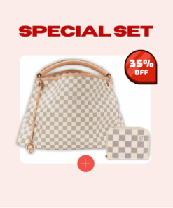 Special Set Louis Vuitton: Artsy MM + Zippy Coin Purse Damier Azur