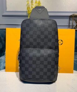 Louis Vuitton Avenue Sling Bag 32cm Damier Graphite Canvas Spring/Summer Collection N42424, Black