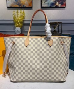 Louis Vuitton Neverfull GM Tote Bag Damier Azur Canvas Beige For Women 15.4in/39cm LV N41360