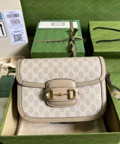 Gucci Horsebit 1955 GG Mini Bag Beige For Women, Women's Bags 8.1in/21cm GG 658574 UULAG 9682
