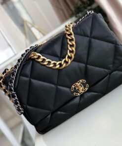Chanel 19 Maxi Handbag Black For Women, Women's Bags, Shoulder And Crossbody Bags 14in/36cm AS1162 B04852 94305