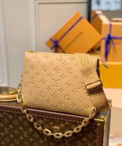 Louis Vuitton Coussin PM Monogram Embossed Puffy Cream For Women 10.2in/26cm LV