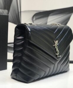 Saint Laurent Loulou Small Chain Bag In Matelass "Y" Black For Women 9.8in/23cm YSL 494699DV7261000