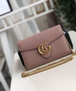 Gucci GG Marmont Mini Chain Bag Pink For Women 7.9in/20cm GG