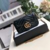 Gucci Marmont Matelasse Super Mini Bag Dusty Black Chevron For Women 6.2in/16.5cm 476433 DTDCT 1000