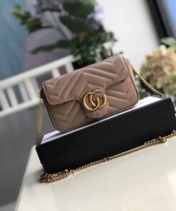 Gucci Marmont Matelasse Super Mini Bag Beige Matelasse Chevron For Women 6.2in/16.5cm GG