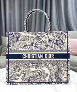 Christian Dior Large Dior Book Tote Blue Multicolor For Women 16.5in/42cm CD