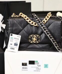 Chanel 19 Handbag 26cm Black For Women AS1160 B04852 94305