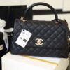 Chanel Large Flap Bag With Top Handle Black For Women 11in/28cm A92991