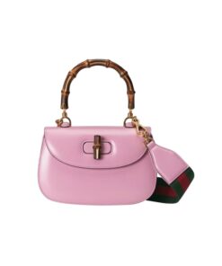 Gucci Bamboo 1947 Small Top Handle Bag Pink For Women 8.3in/21cm GG 675797 10ODT 5467