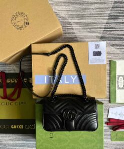 Gucci Marmont Matelasse Mini Bag Black For Women, Women's Bags 8.5in/22cm GG