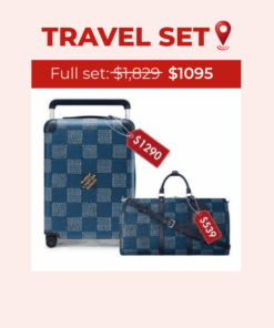 Travel Set Louis Vuitton: Horizon 55 Suitcase Blue + Keepall Bandoulière 50 Bag Blue