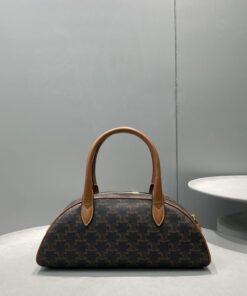 Celine Medium Teckel In Triomphe Canvas Brown For Women 12in/31cm