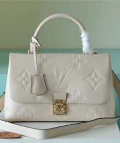 Louis Vuitton Madeleine MM Monogram Empreinte Creme Beige For Women, Women's Handbags, Shoulder and Crossbody Bags 11.8in/30cm LV