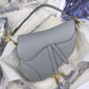 Christian Dior Saddle Bag Light Blue Grained Gold Toned Hardware For Women 25cm/10in CD