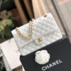 Chanel Classic Handbag Gold Toned Hardware White For Women, Women's Bags, Shoulder And Crossbody Bags 10.2in/26cm A01112