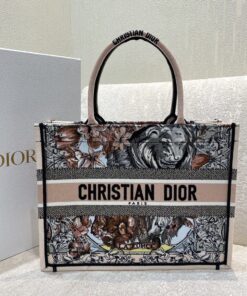 Christian Dior Medium Dior Book Tote Multicolor La Force Embroidery Multicolor For Women 36cm CD