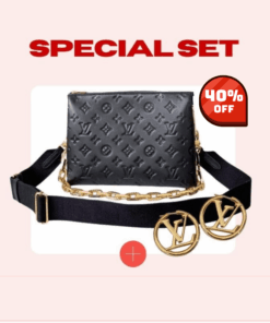 Special Set Louis Vuitton: Coussin PM Monogram Bag + Classic Stud Earrings Gold