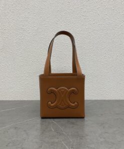 Celine Cube Bag Cuir Triomphe Square Tan For Women 6in/15cm