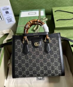 Gucci Diana Small Tote Bag Black For Women 10.6in/27cm GG 660195 17QDT 3177