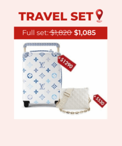 Travel Set Louis Vuitton: Horizon 55 Suitcase White + Coussin PM Monogram Embossed