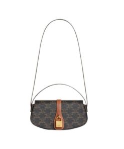 Celine Clutch On Strap Tabou In Triomphe Canvas Brown For Women 7in/18cm 10I592DQ2.04LU