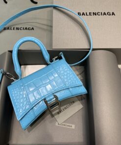 Balenciaga Hourglass Small Handbag In Blue, For Women, Women's Bags 9in/23cm