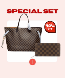 Special Set Louis Vuitton: Neverfull GM Tote Bag + Zippy Wallet Canvas