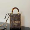 Fendi Sunshine Shopper Brown FF Fabric Brown Mini Bag For Woman 13cm/5in