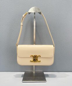 Celine Triomphe Shoulder Bag Beige For Women 8in/20.5cm