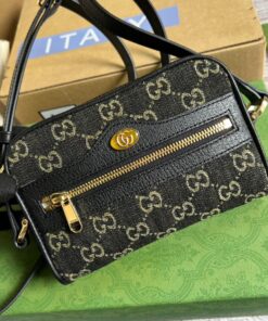 Gucci Ophidia Mini GG Bag Black And Ivory GG Denim Jacquard For Women 7in/17.5cm GG 517350 UN3BG 1274