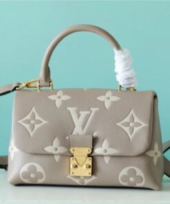 Louis Vuitton Madeleine BB Monogram Empreinte Dove Gray/ Creme Beige For Women, Women's Handbags, Shoulder and Crossbody Bags 9.4in/24cm LV