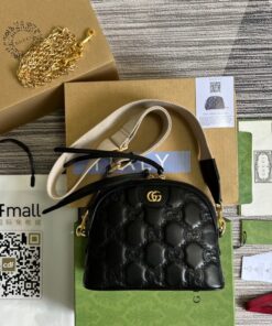 Gucci Matelasse Shoulder Bag Black For Women, Women's Bags 9in/23cm GG