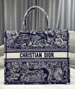 Christian Dior Large Dior Book Tote Blue Multicolor For Women 16.5in/42cm CD M1286ZRGO_M928