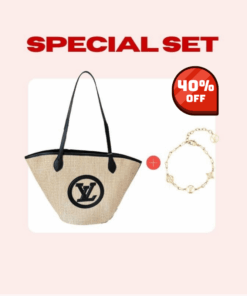 Special Set Louis Vuitton: Saint Jacques Raffia Bag + Sanhua Bracelet Gold