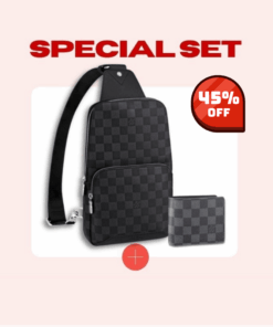 Special Set Louis Vuitton: Avenue Sling Bag + Slender Wallet Damier Graphite