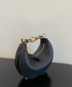 Fendi Nano Fendigraphy Black For Women, Women's HandBags 6.7in/17cm FF 8BR798A5DYF1HEJ