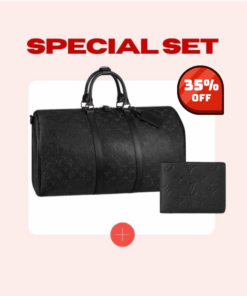 Special Set Louis Vuitton: Keepall Bandouliere 55 + Multiple Wallet Monogram Eclipse for men