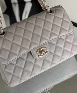 Chanel Classic Handbag 26cm Grey For Women A01112