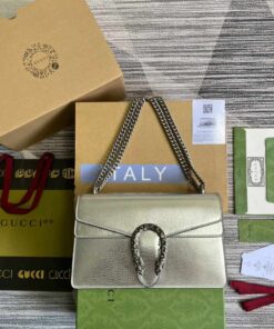 Gucci Dionysus Small Shoulder Bag Silver For Women, Women's Bags 10in/26cm GG 499623 1TRBN 8173