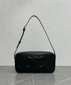 Celine Camera Shoulder Bag Cuir Triomphe Black For Women 10in/26cm