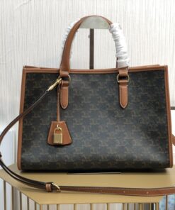 Celine Mini Horizontal Cabas In Triomphe Canvas Tan For Women 14in/35cm 199742BZJ.04LU